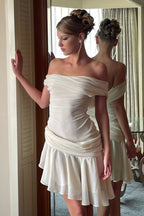 Matilde Chic One Shoulder Chiffon Mini Dress Boutique Collection