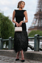 | Backless Midi Dress in Knitted Fabric