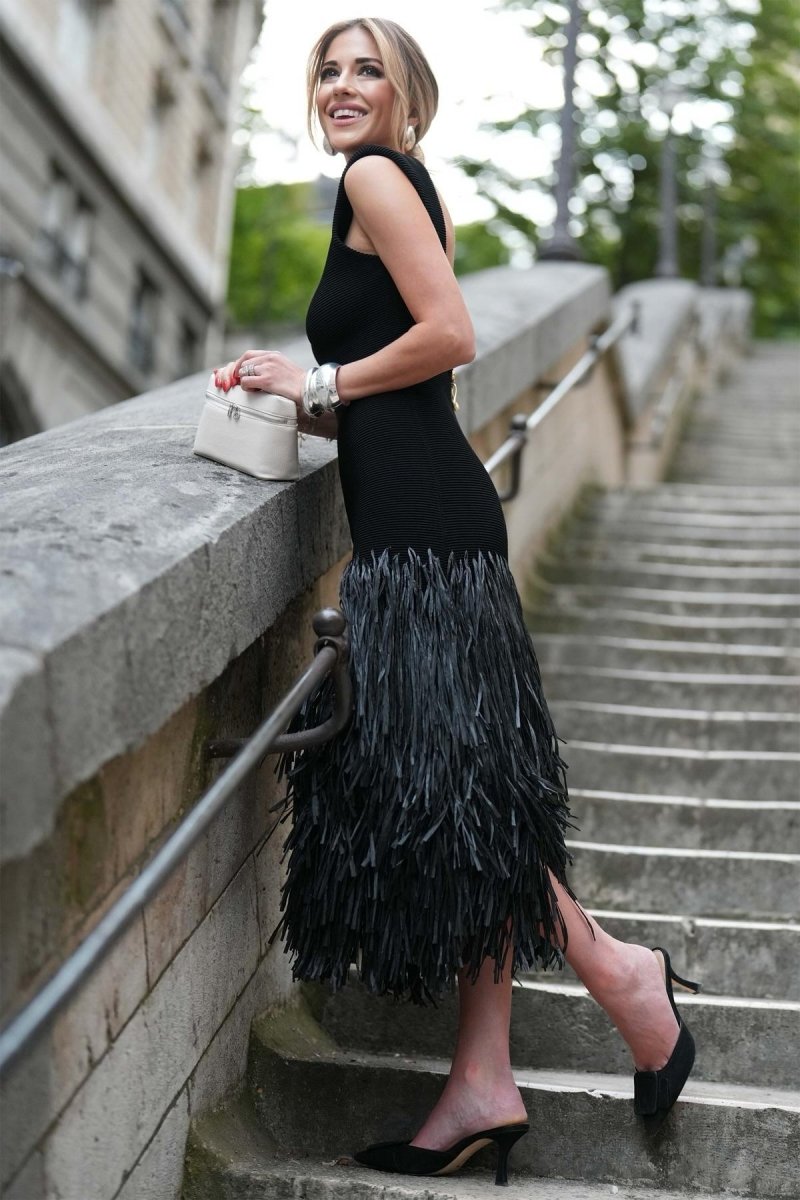 | Backless Midi Dress in Knitted Fabric