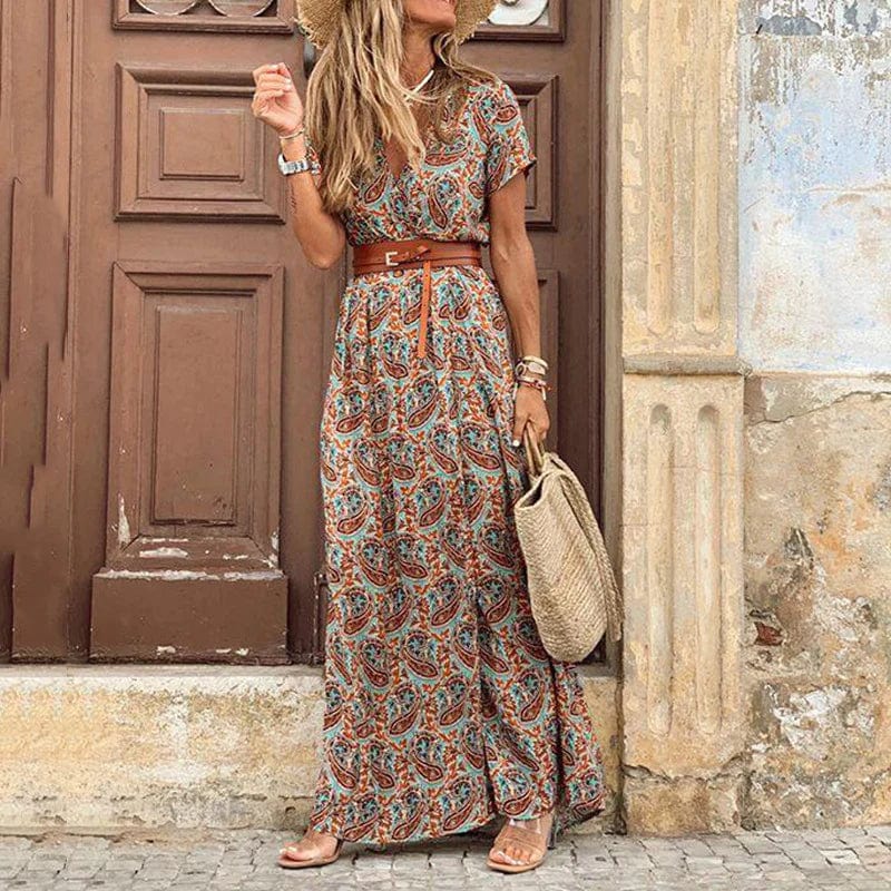 Estefanía Chic Maxi Ibiza Dress Including Belt Statement Occasion Edit