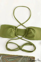 Mesh Drawstring 3 Piece Bikini Set