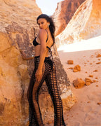 Mesh Hollow Beachwear Three Piece Swimsuit