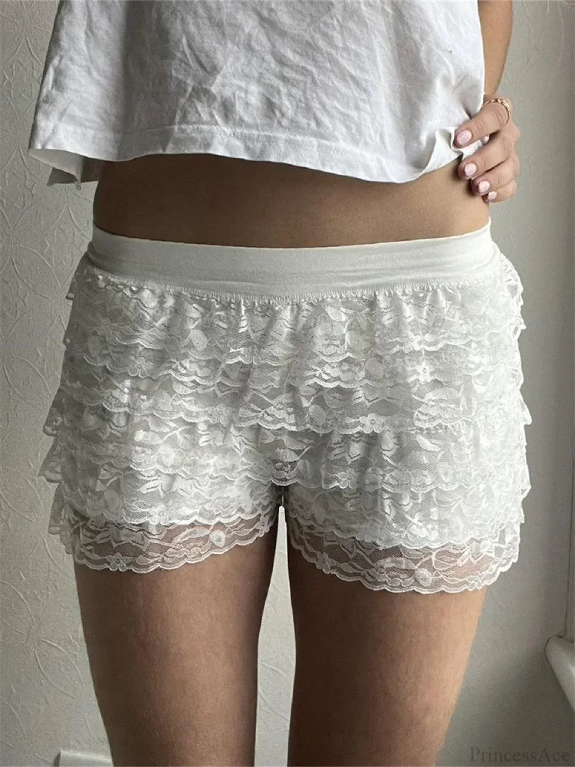 Mesh Lace Layered Booty Short