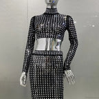 Mesh Top Skirt Sparkling Party Dress