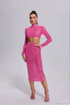 Mesh Top Skirt Sparkling Party Dress