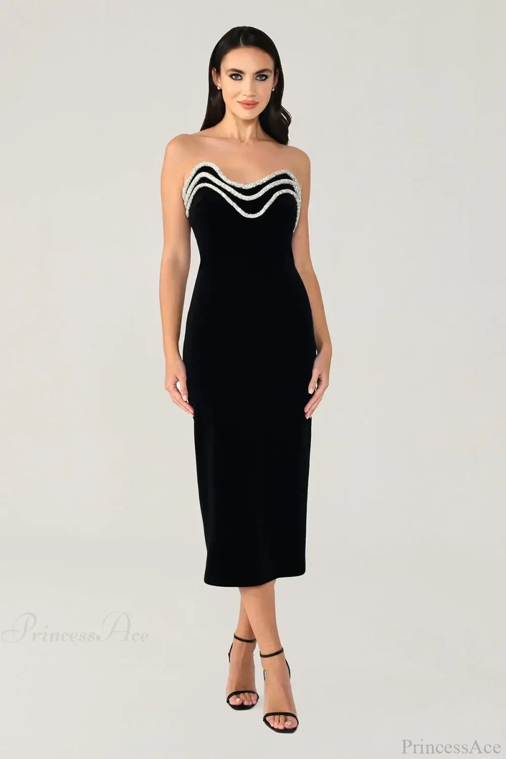Metal Chain Black Bandage Party Dress