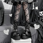 Metal Chain Patent Leather Rebellious Gothic Ankle Boot