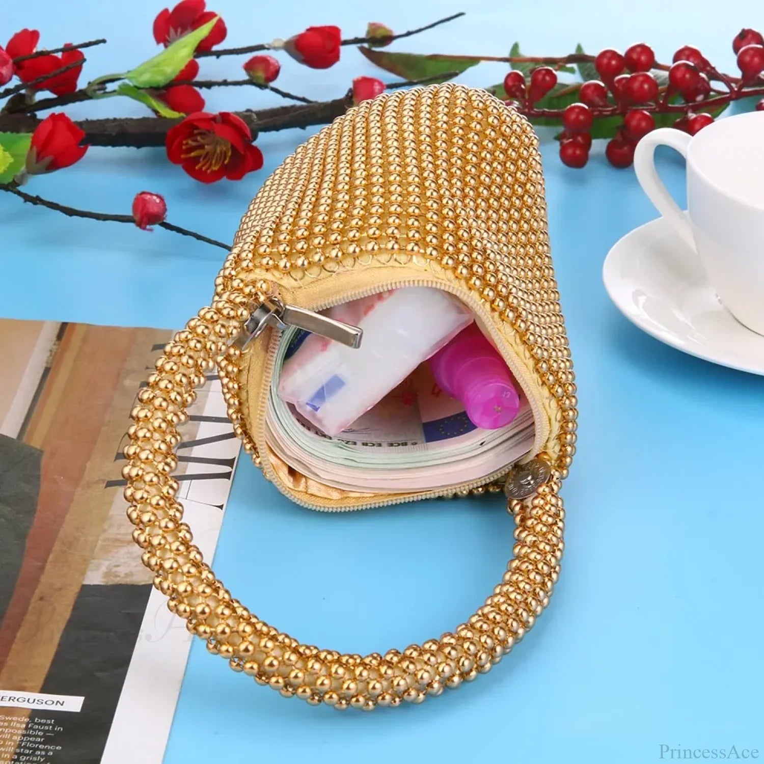Metal Glitter Dinner Pouch Evening Banquet Clutch Bag