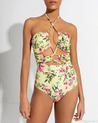 Milky White Cut-out Elegant Body Fit One Piece