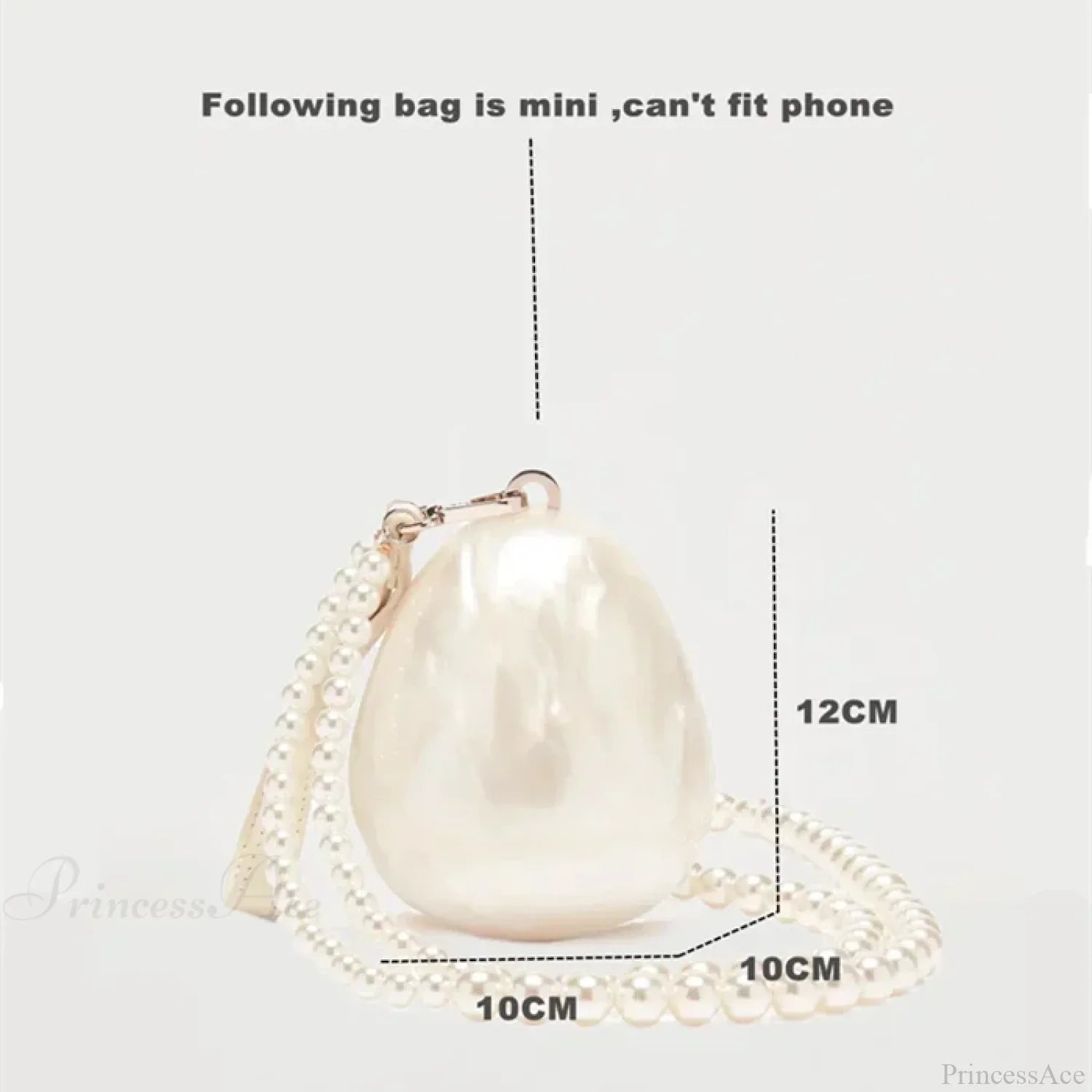 Mini Acrylic Egg Bag Beaded Strap Evening Clutch Bag