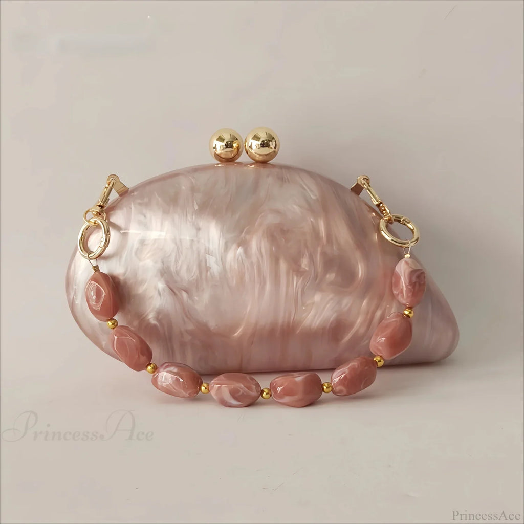 Mini Blue Light Pink Acrylic Box Evening Clutch Bag