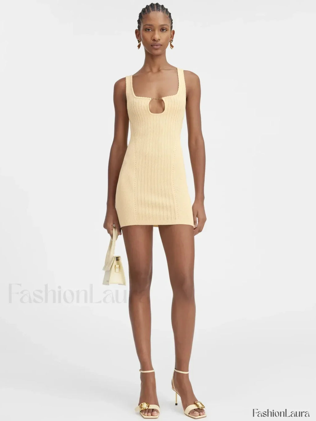 Yellow Knit Mini Dress