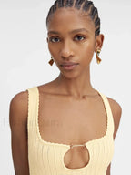 Yellow Knit Mini Dress
