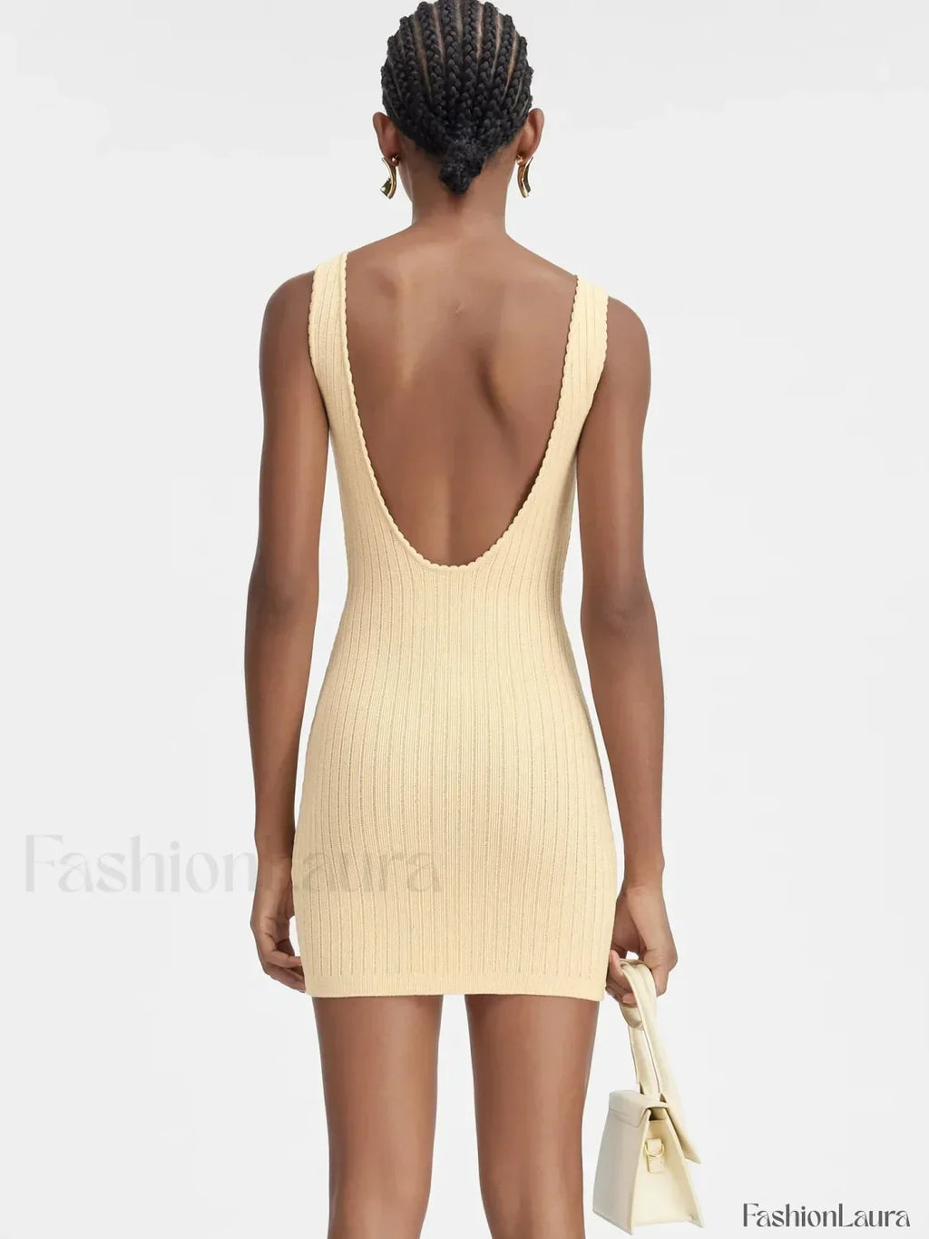 Yellow Knit Mini Dress