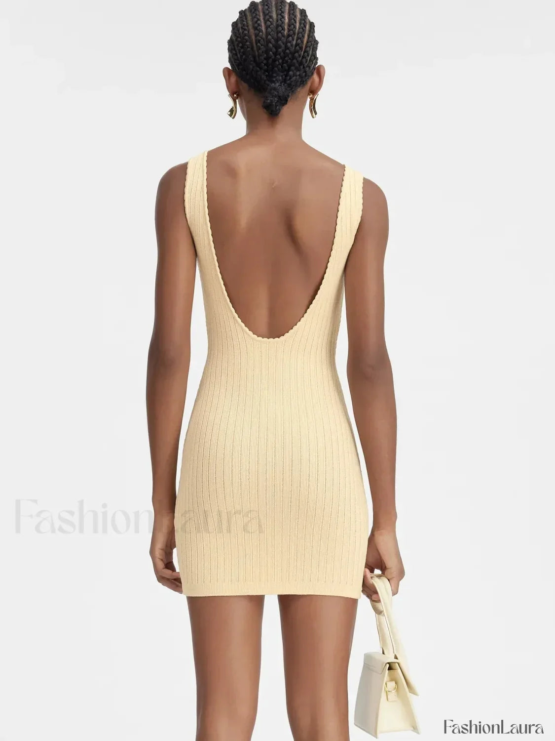 Yellow Knit Mini Dress