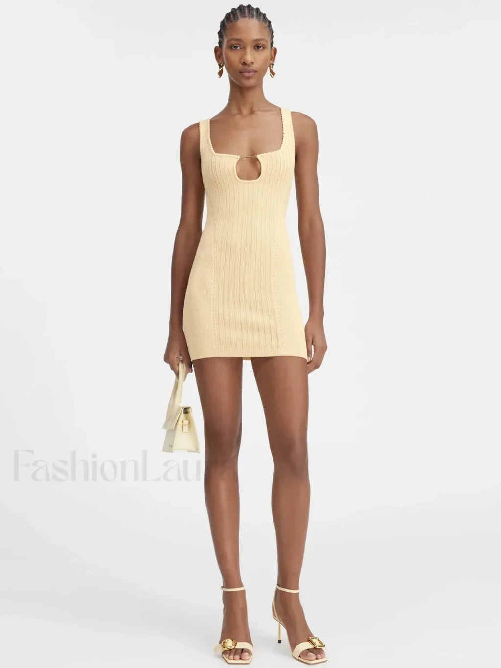 Yellow Knit Mini Dress