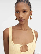 Yellow Knit Mini Dress