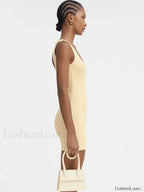 Yellow Knit Mini Dress
