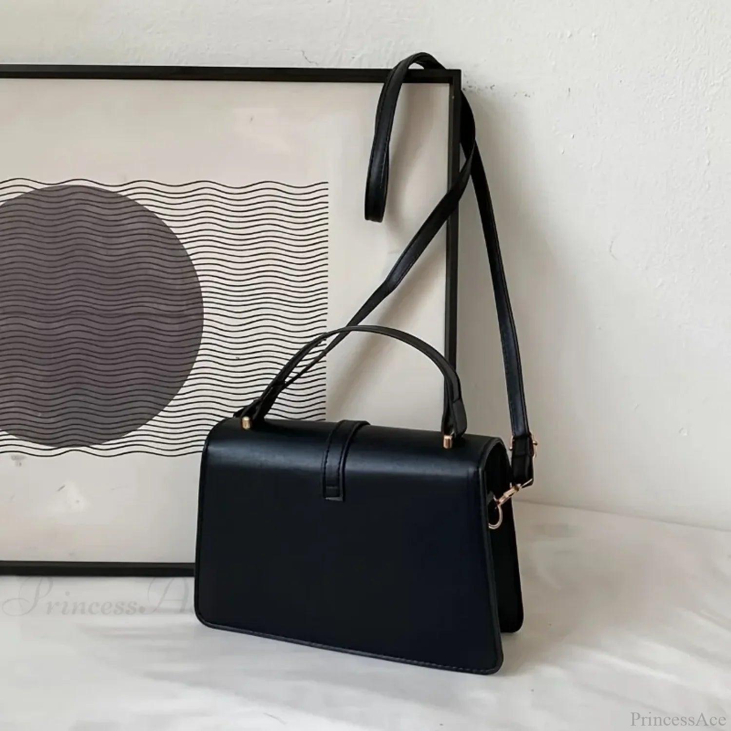 Minimalist Solid Color Square Flap Crossbody