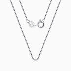 Sterling Silver 0.6MM Polished Box Chain Necklace Minimalist Design