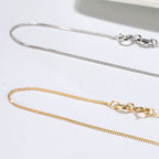Sterling Silver 0.6MM Polished Box Chain Necklace Minimalist Design