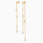 Two Tone 18K Gold Plated Baroque Pearl Drop Earrings