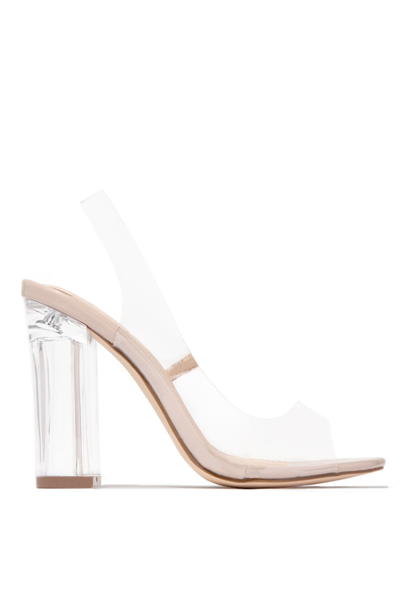 Milani Nude Clear Sling Back Heels
