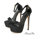 Model Catwalk Sequined Platform Sandals - Open Toe Party Nachtclub Stripper Heels Pole Dance Shoes - Size 34-46