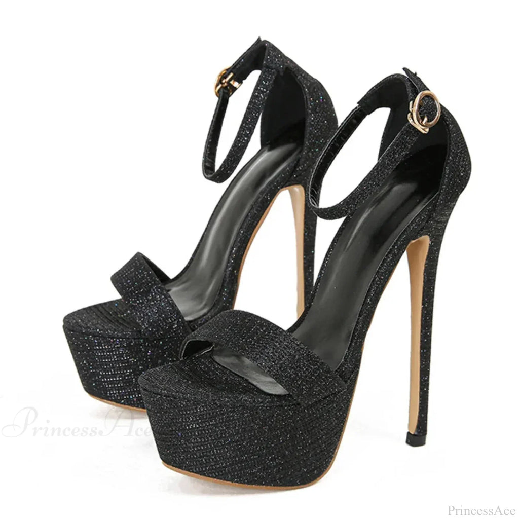 Model Catwalk Sequined Platform Sandals Sexy Open-Toe Party Stripper Pole-Dance Nachtclub High Heel