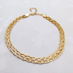 Wheat Chain Braided Choker Necklace in Gold