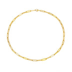 Gold Large Paperclip Chain Link Necklace Modern Style