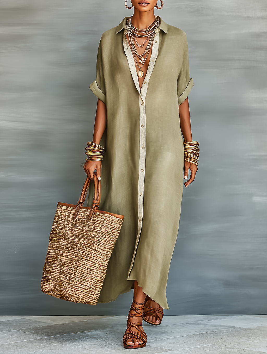 | Linen Maxi Dress