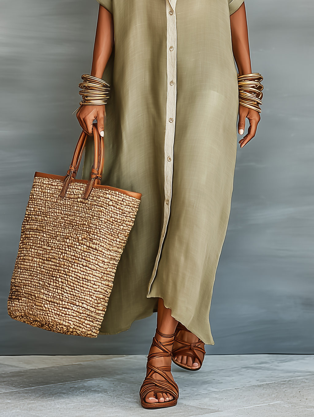 | Linen Maxi Dress