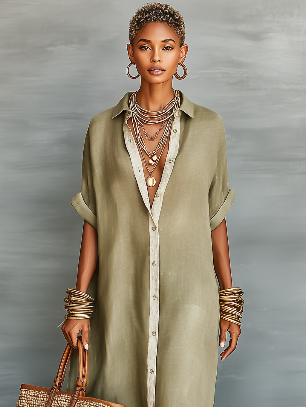 | Linen Maxi Dress