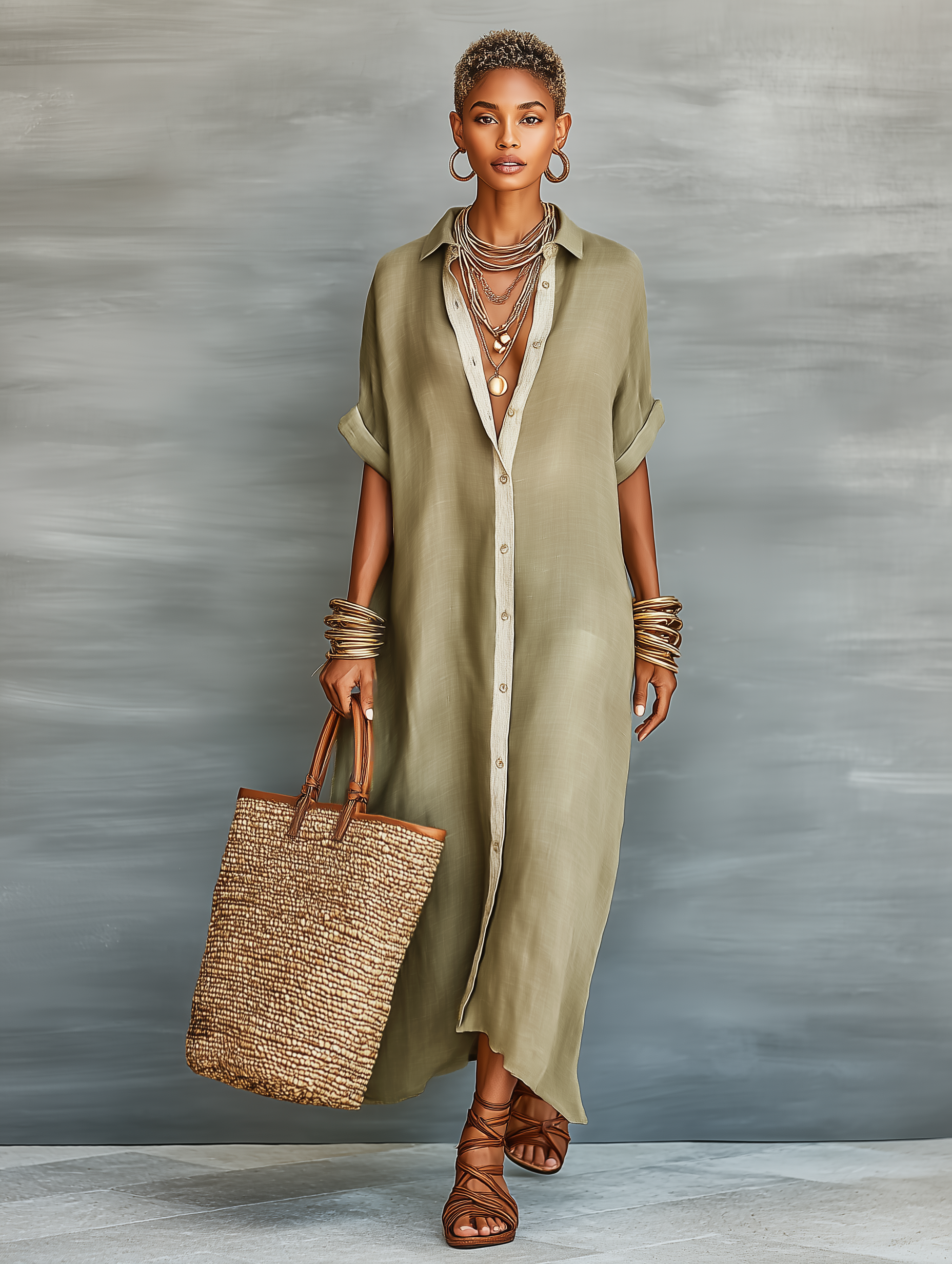 | Linen Maxi Dress