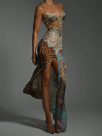 Alexa Leopard Sleeveless Maxi Dress