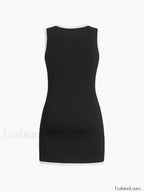 Multi Pocket Button Sleeveless Short Sweater Dress