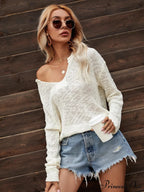Neck Knit with Notched Top Slit