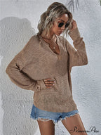 Neck Knit with Notched Top Slit