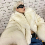 Neo Mint Gradient Cropped Fluffy Coat