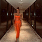 Her Silhouette Strapless Lace Maxi Dress