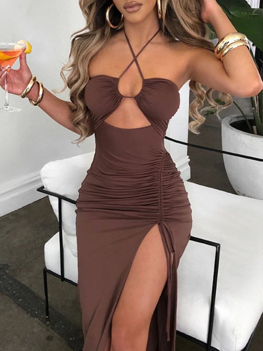 Nevaeh Hollow Out Backless Maxi Dress