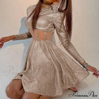 New Femme Sexy hiny Bright Fluffy Dress