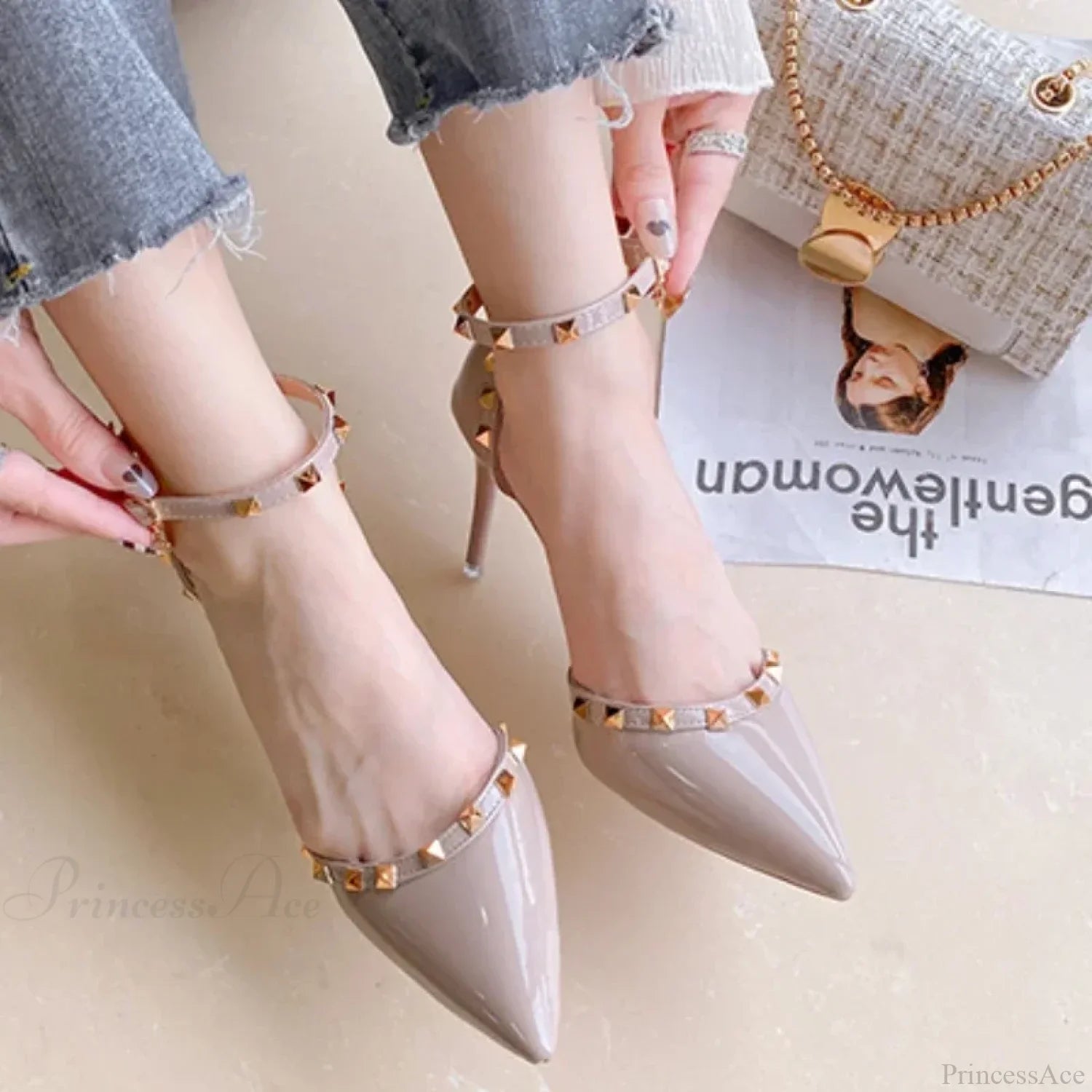 New Full Toe Elegant Solid Color Large Size Stiletto High Heel