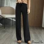 New Merino Wool Ladies High Waist Wide Leg Casual Loose Pants