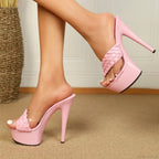 New Open Toe Super High Platform Slippers Stiletto Heels Sandals Designer High Heel