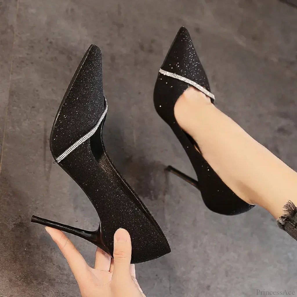 New Rhinestone Pointy HeelsFashion Stiletto Bridesmaid Shoes High Heel
