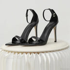 New Sequined Butterfly Decoration Cover Heel Sandals Peep Toe 11CM Thin High HeeledBuckle Strap Party High Heel