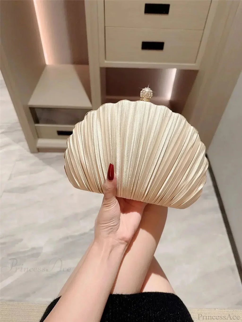 New Shell Evening Bag Diamond Design Clutch Bag
