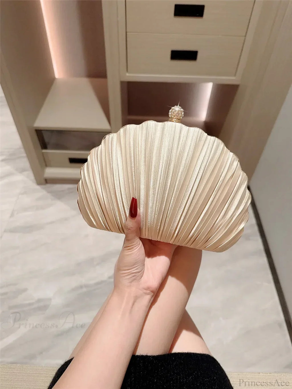 New Shell Evening Bag Diamond Design Clutch Bag